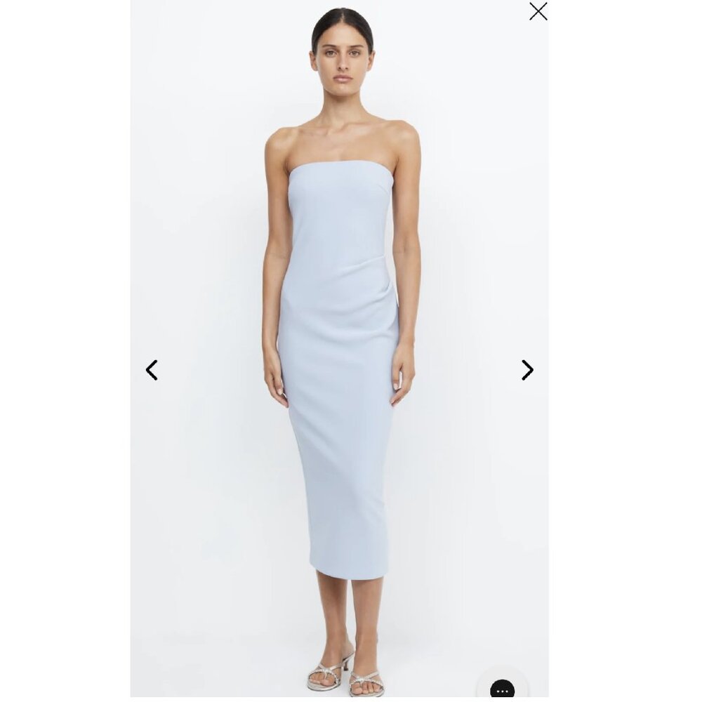 Bec + Bridge Baby Blue Be Mine Strapless Midi Dress
